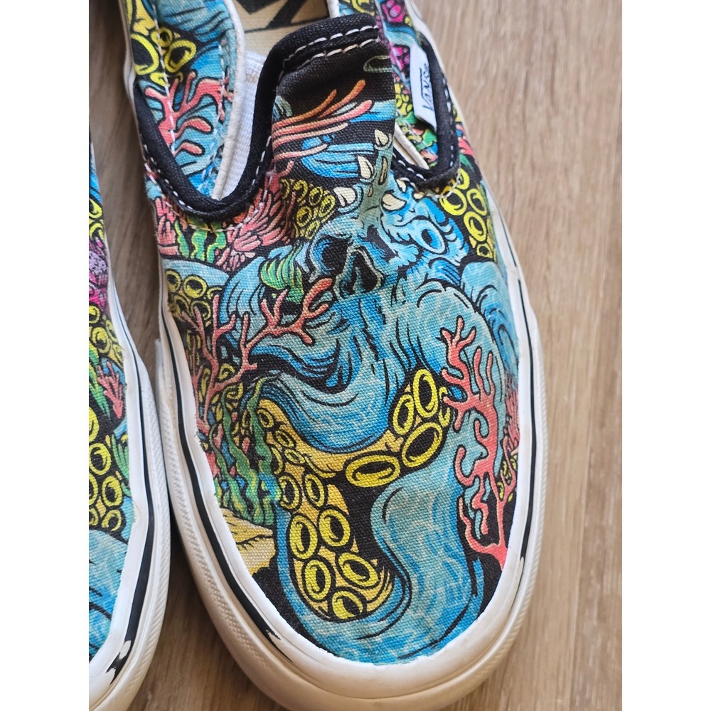 Vans Classic Slip On Coral Reef Octopus ocean Colorful Sneakers Mens 5 Wmn 6.5 - Picture 4 of 16
